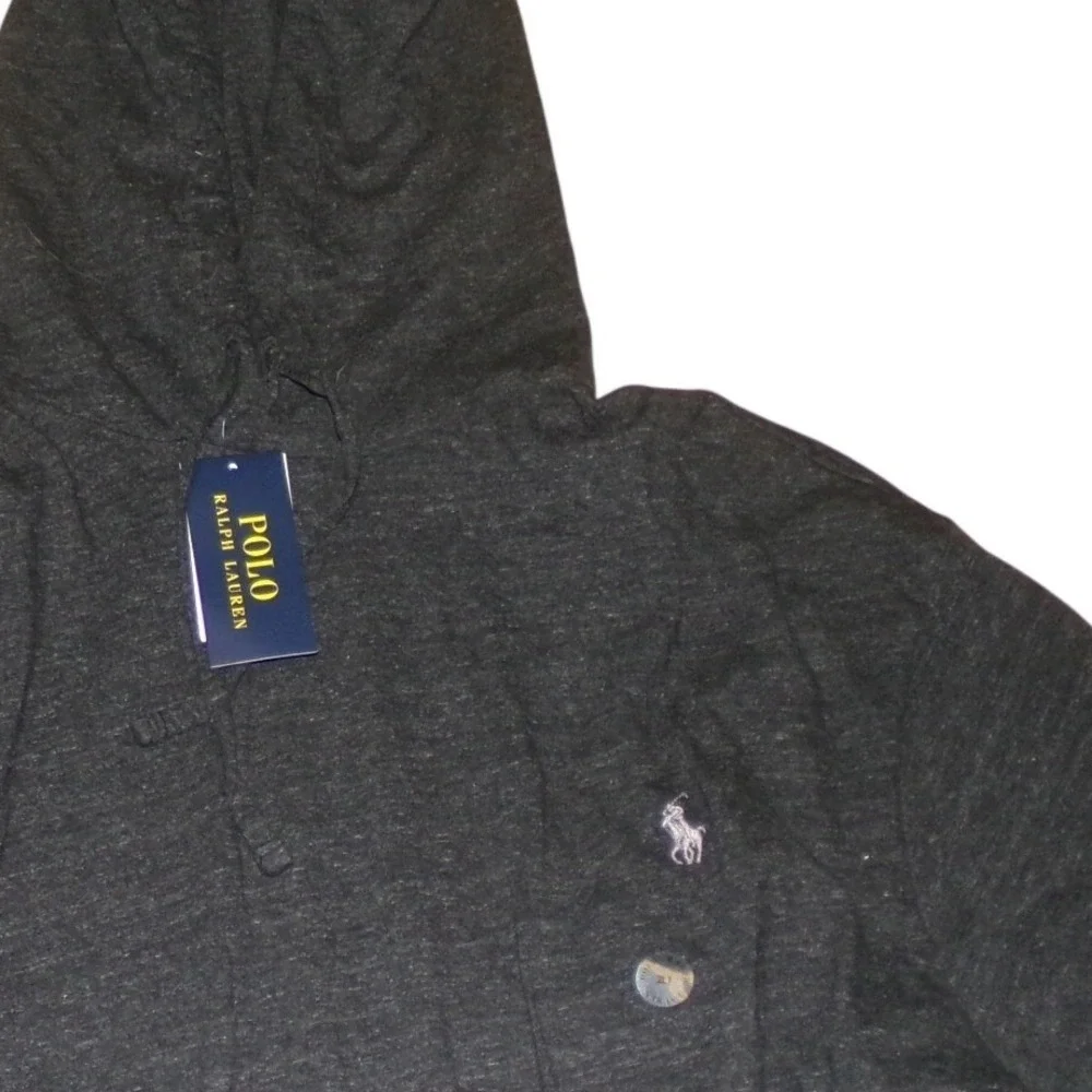 Polo Ralph Lauren Mens 3XL TALL Black Heather Long Sleeve Hooded T-Shirt NWT